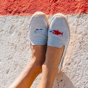 Soludos Summer Chambray Platform Espadrilles Sz 6